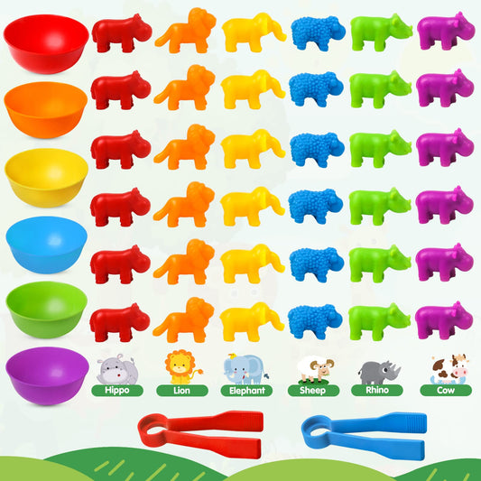 TSYAN Counting Animals color-bowls support sorting and color recognition.