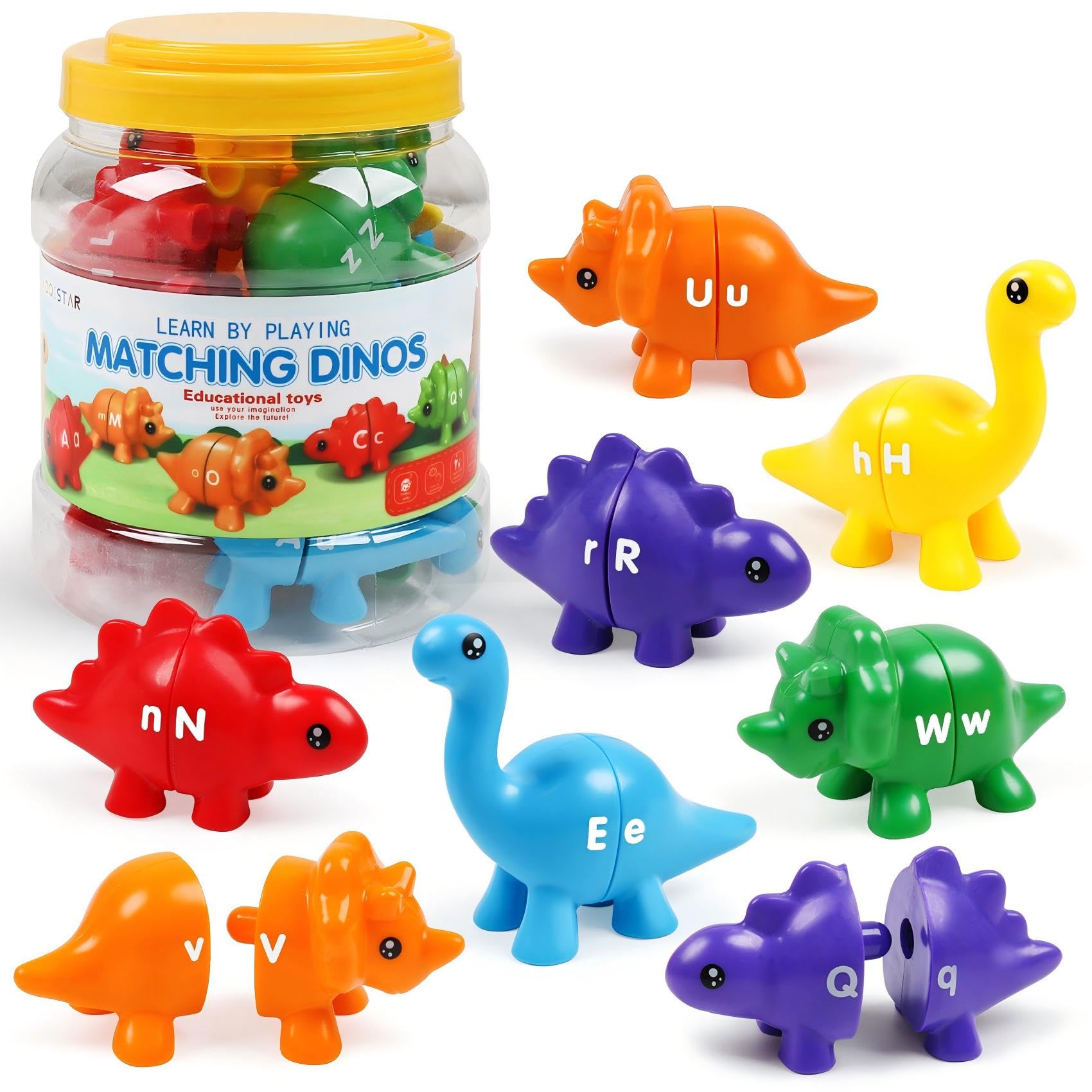 TSYAN Matching Letters Dinosaur Toy highlights alphabet letters for early learning.