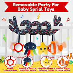 TSYAN spiral toy wraps around stroller handles for mess-free on-the-go play.
