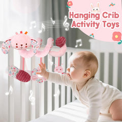 TSYAN spiral plush toy keeps baby entertained on stroller walks.