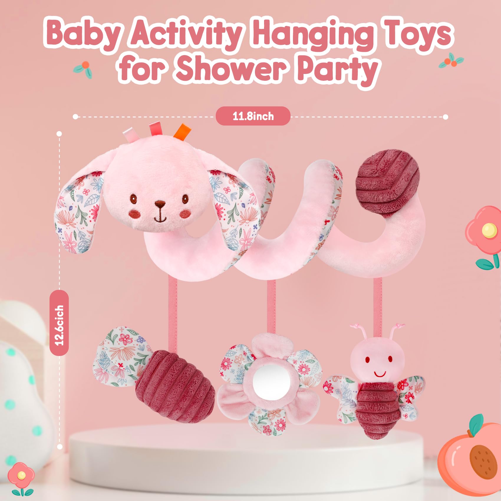 TSYAN spiral toy wraps around crib arms and car seats for versatile play.
