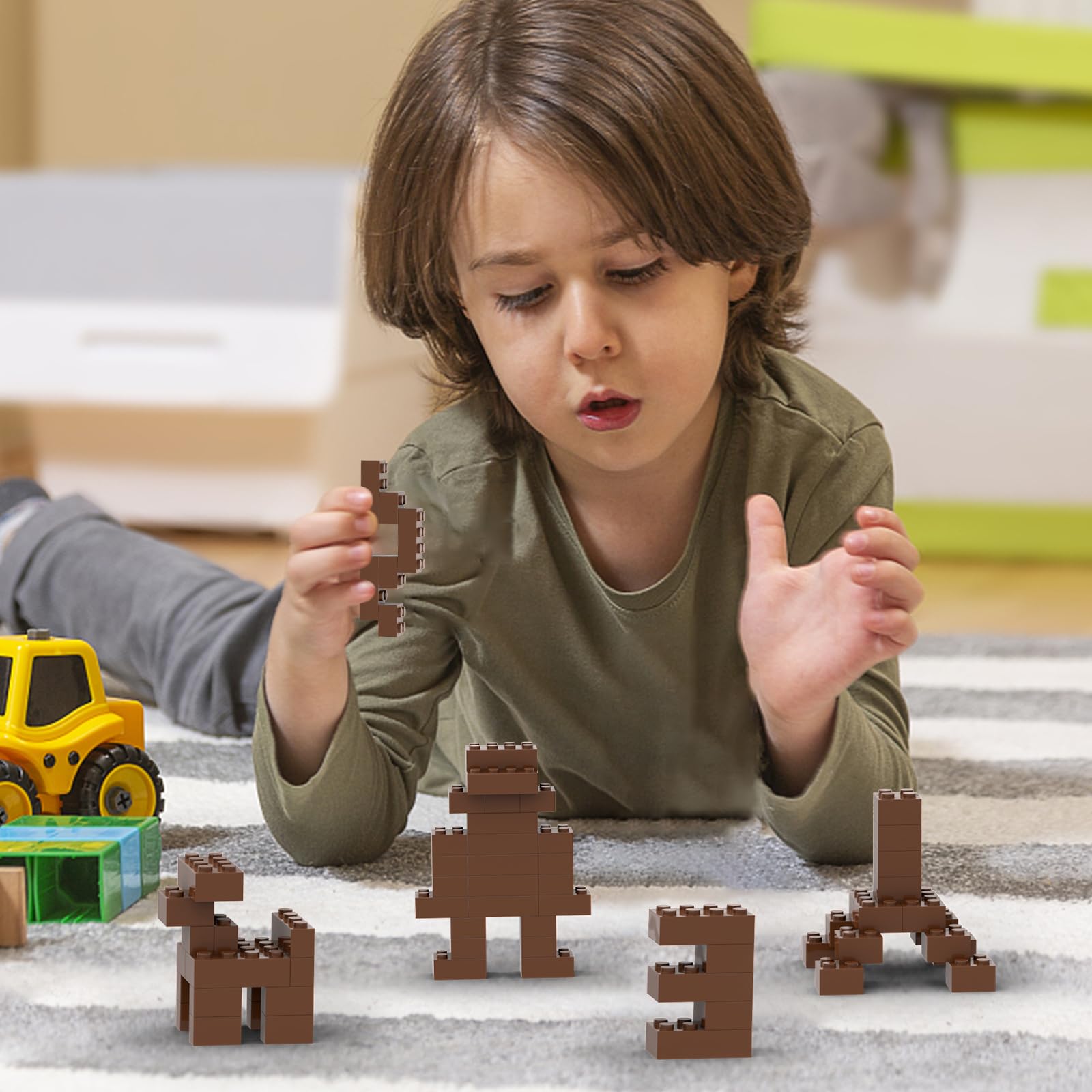 Bulk brown bricks ideal for classroom projects or family play sessions