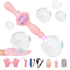 TTKADIY elastic bubble wand pink offers vivid bubbles for playful science exploration.