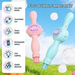 TTKADIY fog bubble machine with lights creates a dazzling display during play.