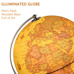 TTKTK antique-style globe showing continents and capitals for classroom or home study.