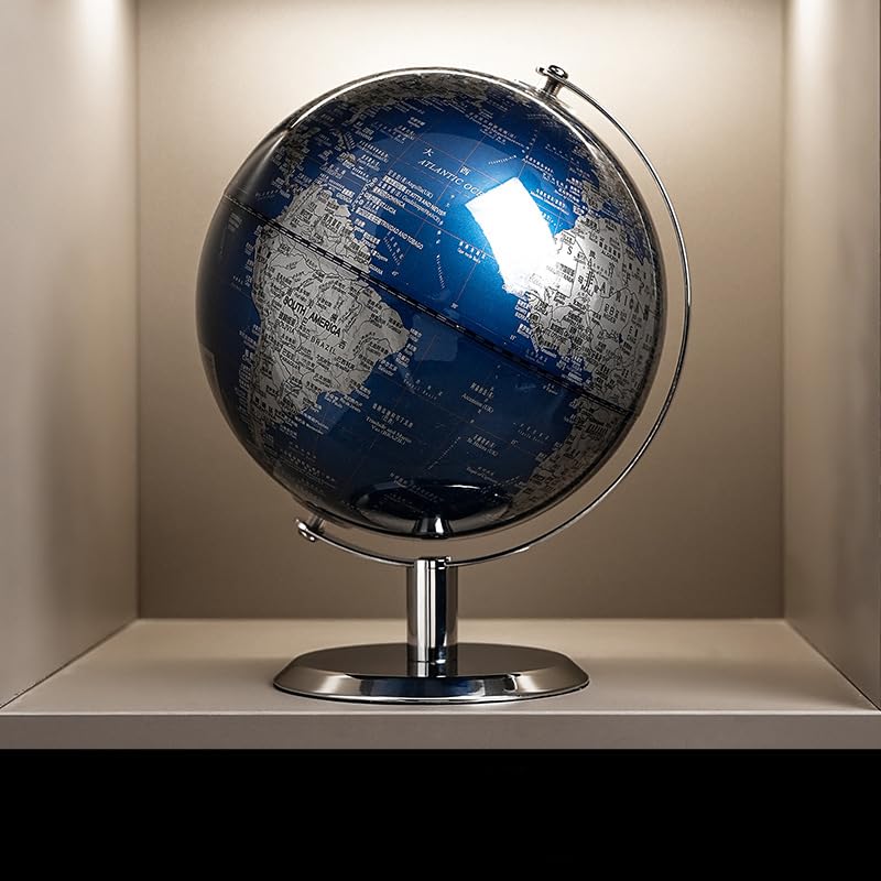 TTKTK globe 8-inch diameter on a modern stand in a professional workspace
