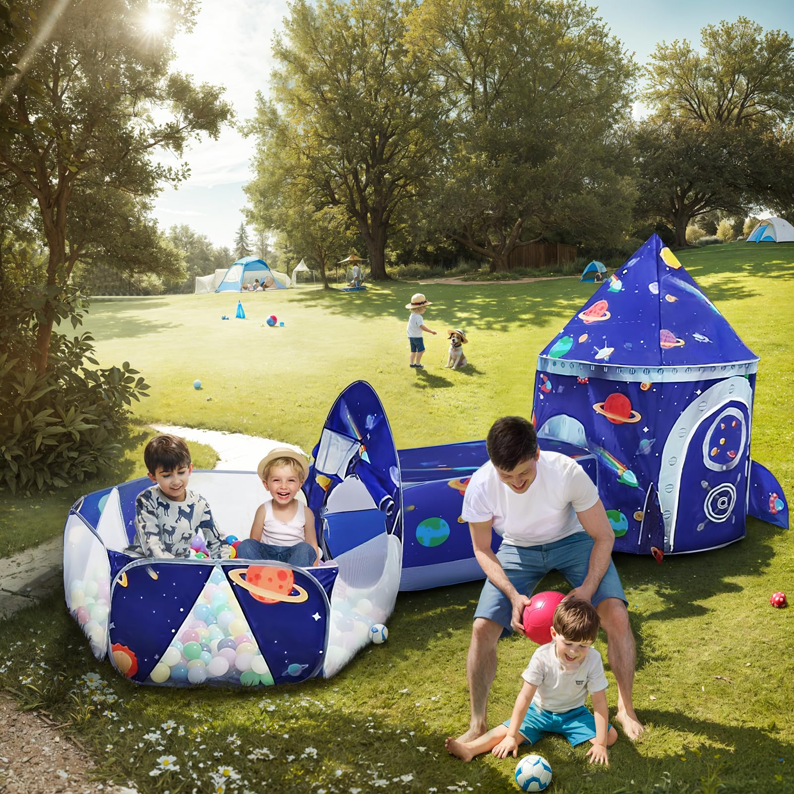 TTLOJ ball pit with hoop to encourage aiming and motor skills.