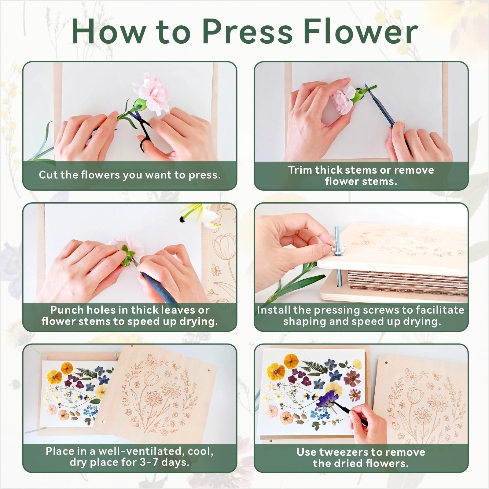 TTUGTTUG Blotting paper sheets absorb moisture for crisper pressed pieces.