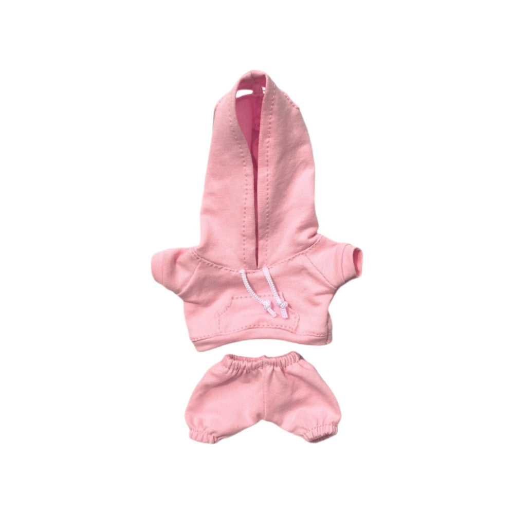 TTZQY 17cm doll hoodie and pants set in pink for quick dressing and versatile styling.