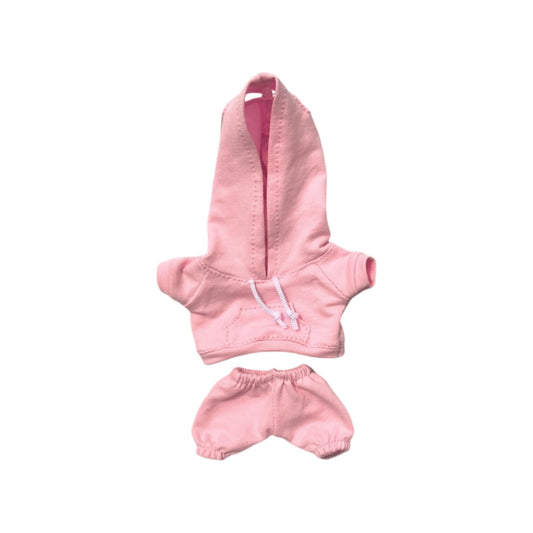TTZQY 17cm doll hoodie and pants set in pink for quick dressing and versatile styling.