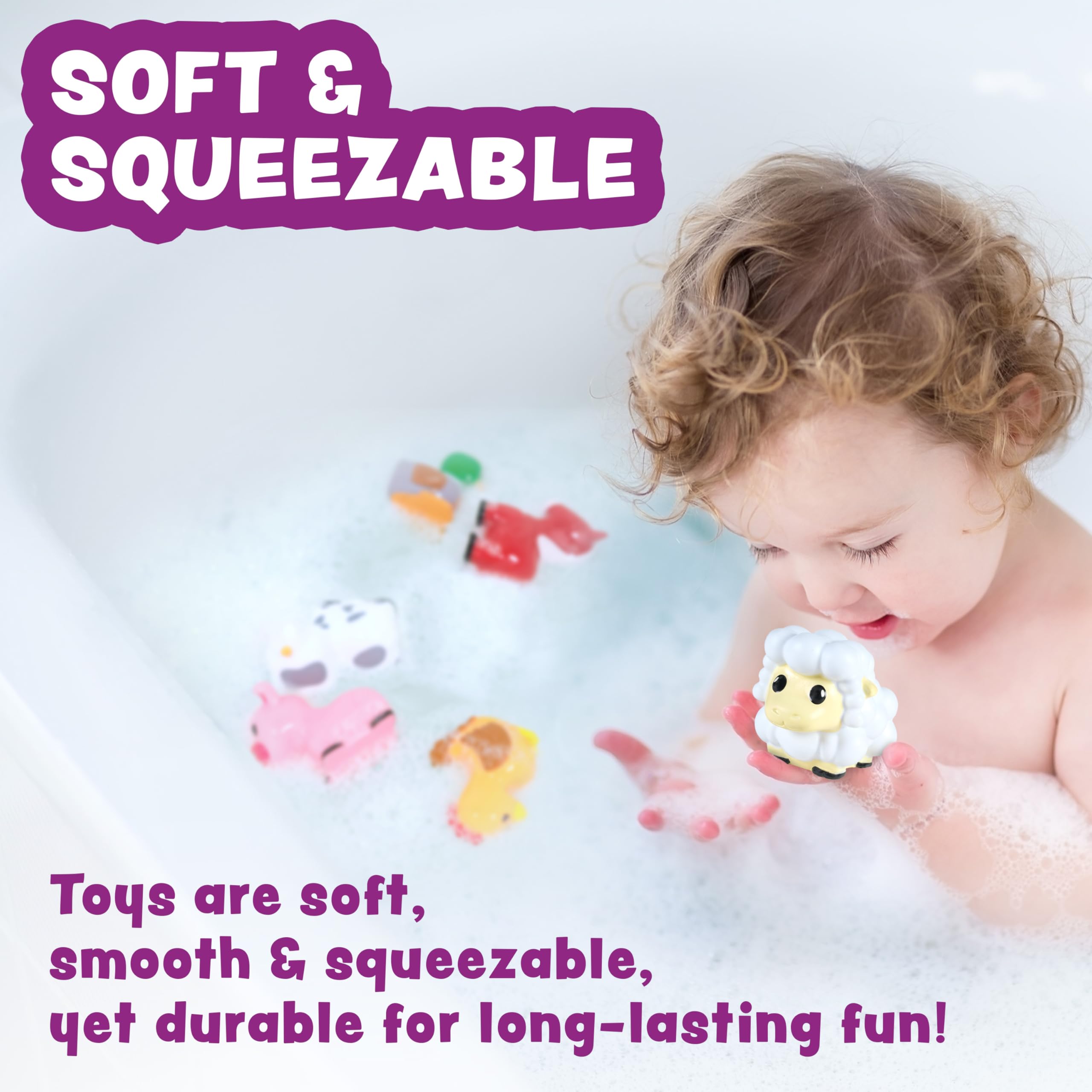 Tub Works Barnyard chicken bath toy colorful for sea of bubbles.