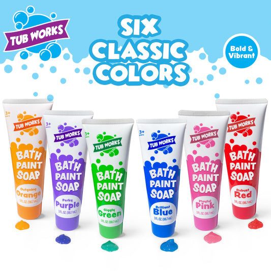 Tub Works Bath Paint Soap blue tube sparks color learning in bath time.