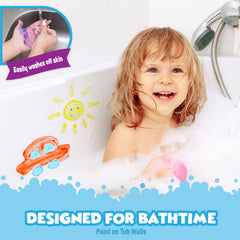 Tub Works bath paint soap in coral adds warm hues for imaginative tub murals during bath time