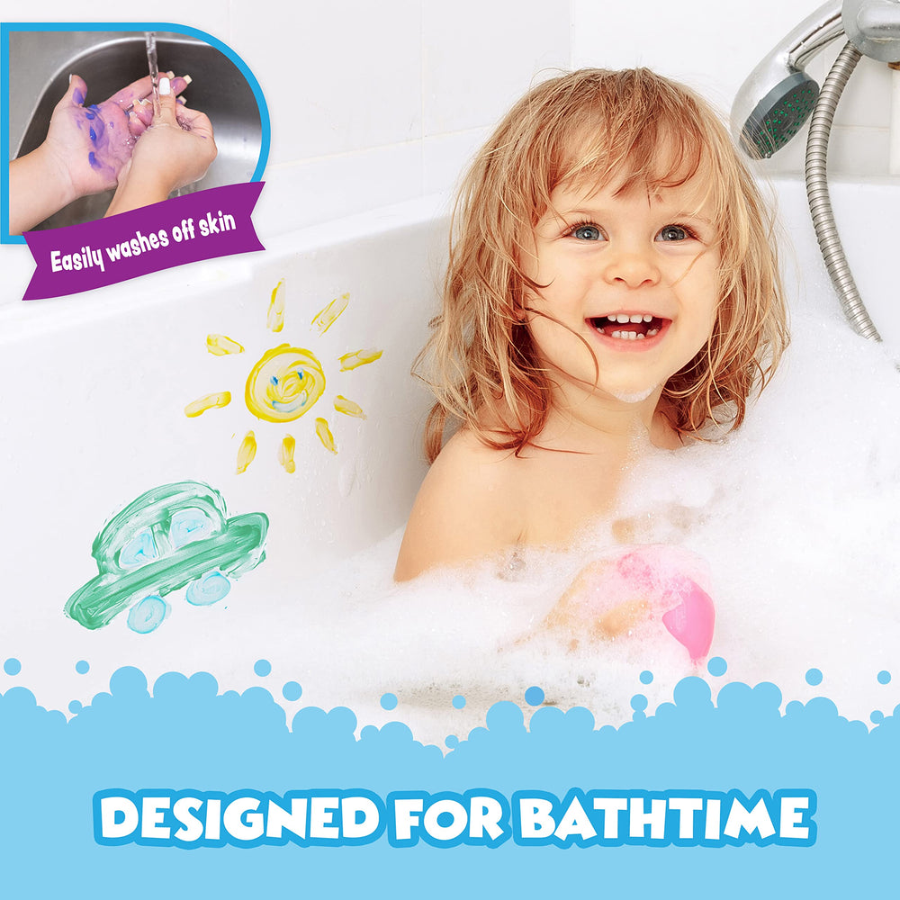 Tub Works Bath Paint Soap in Periwinkle invites mixing colors for creative experimentation.