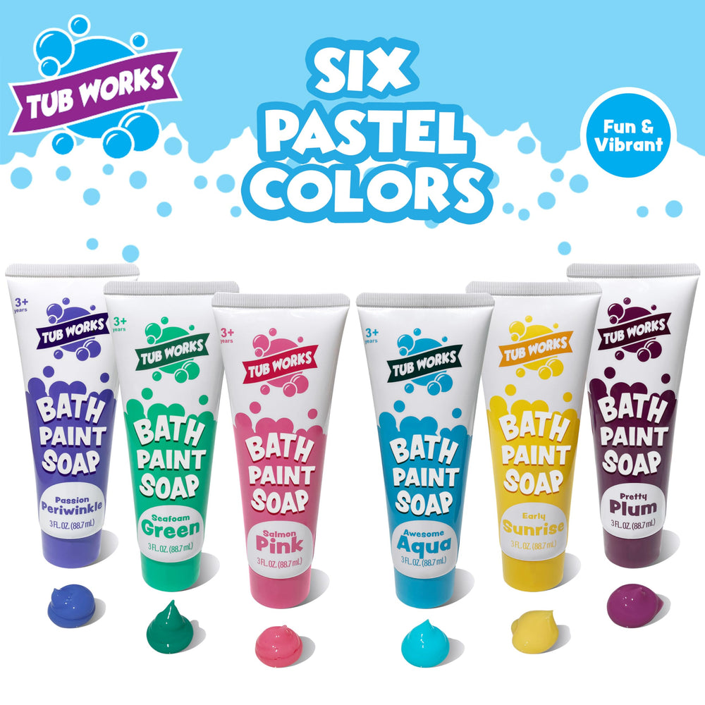 Tub Works Bath Paint Soap in Sea Green fosters fine motor skills during bath-time art.