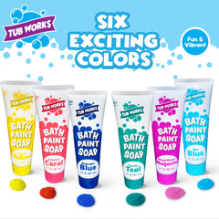 Tub Works bath paint soap in sky blue inspires color learning and washable fun