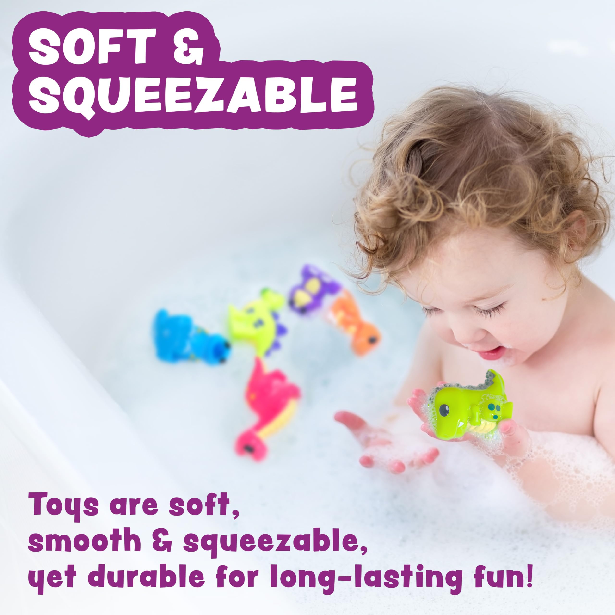 Tub Works Dinosaur mold-free bath toy Ankylosaurus resists moisture buildup