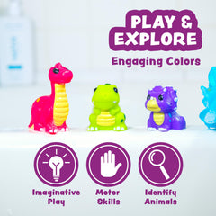Tub Works Dinosaur mold-free bath toy Parasaurolophus colorful and engaging