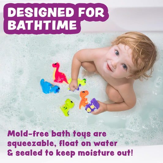 Tub Works Dinosaur mold-free bath toy Triceratops stays sealed and mold-free