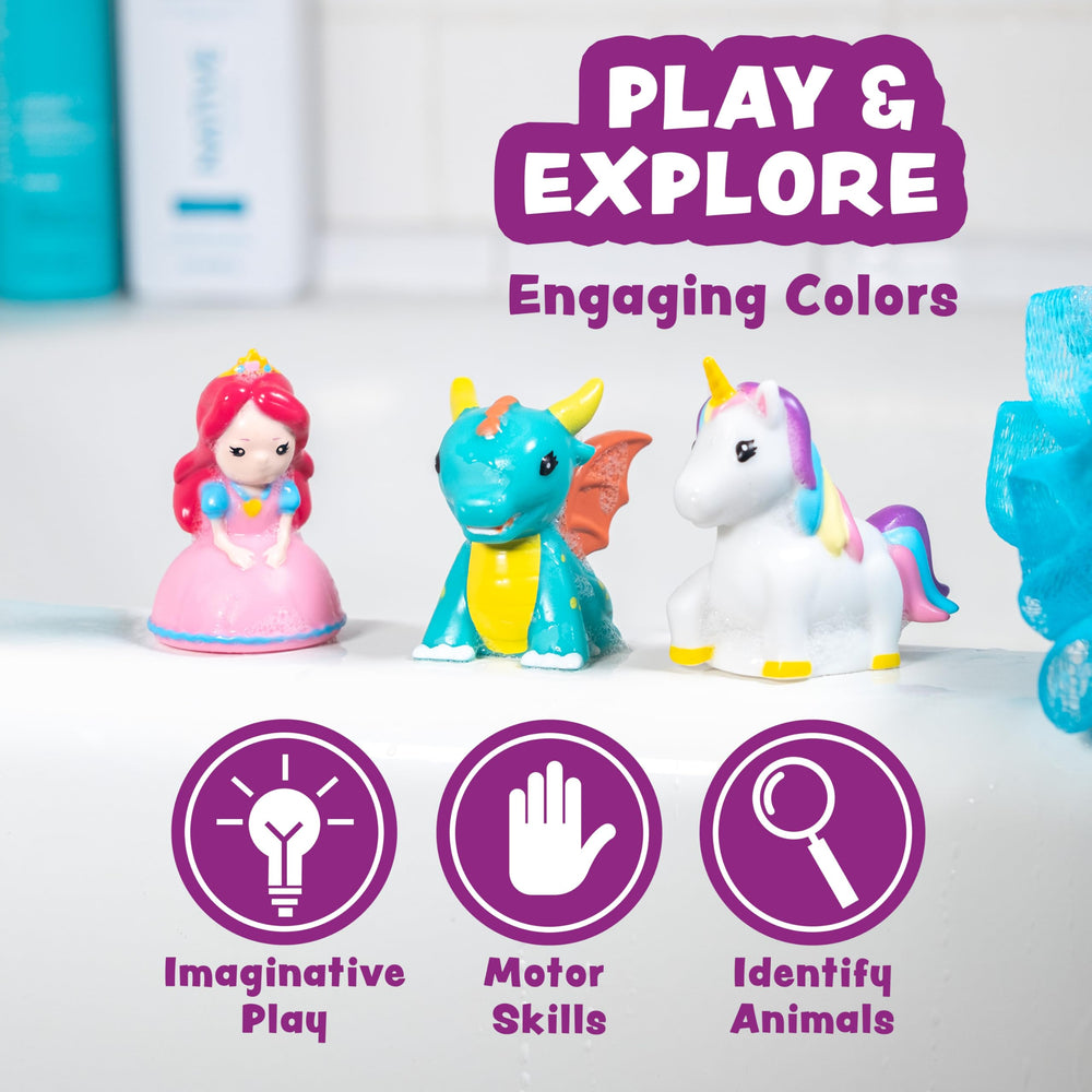 Tub Works Rainbow Unicorn set bath toy for bubble bath fun