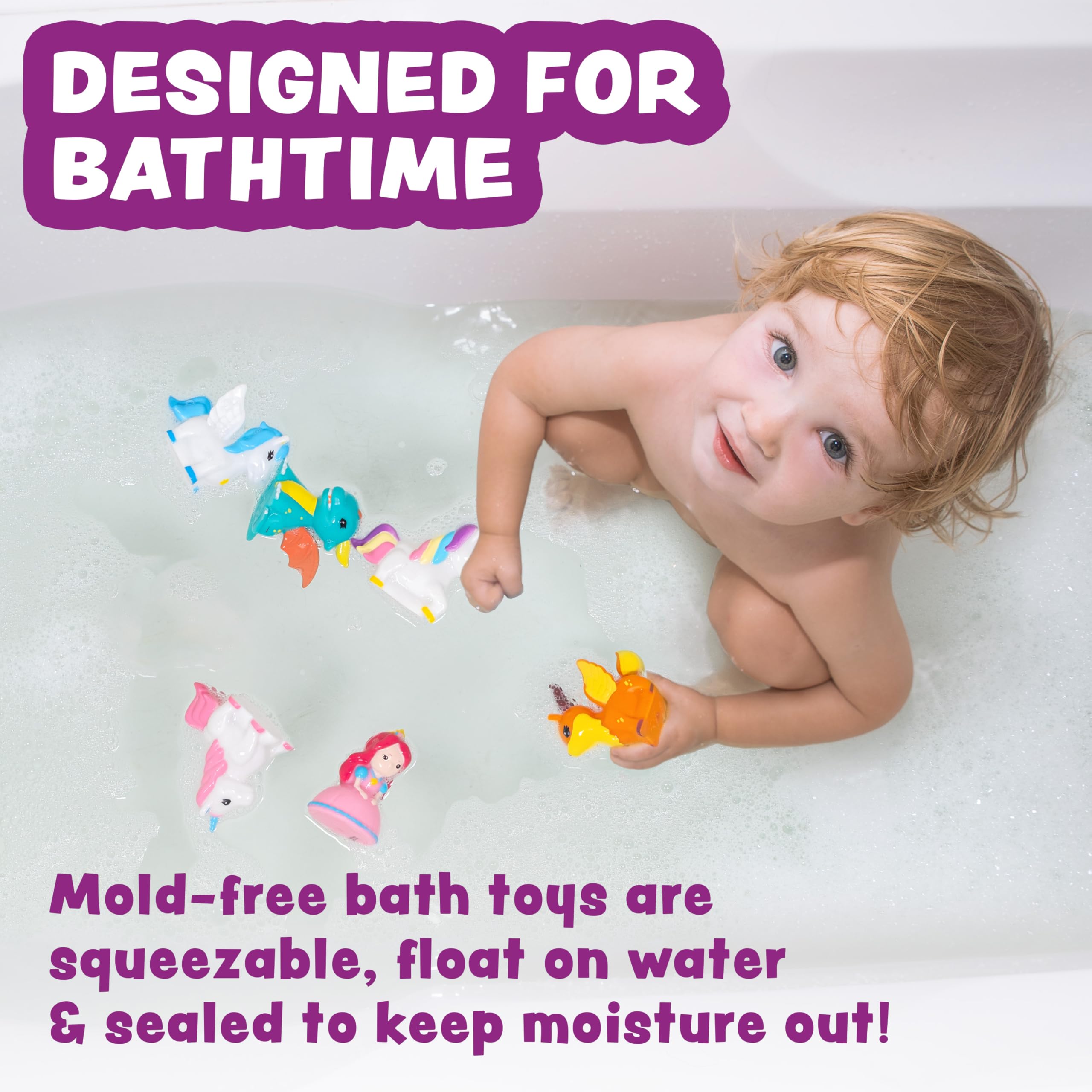 Tub Works Sunshine Unicorn bath toy adds bright color to bath play