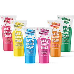 Tub Works Neon Bath Paint Soap red tube on tub wall inspires creative play