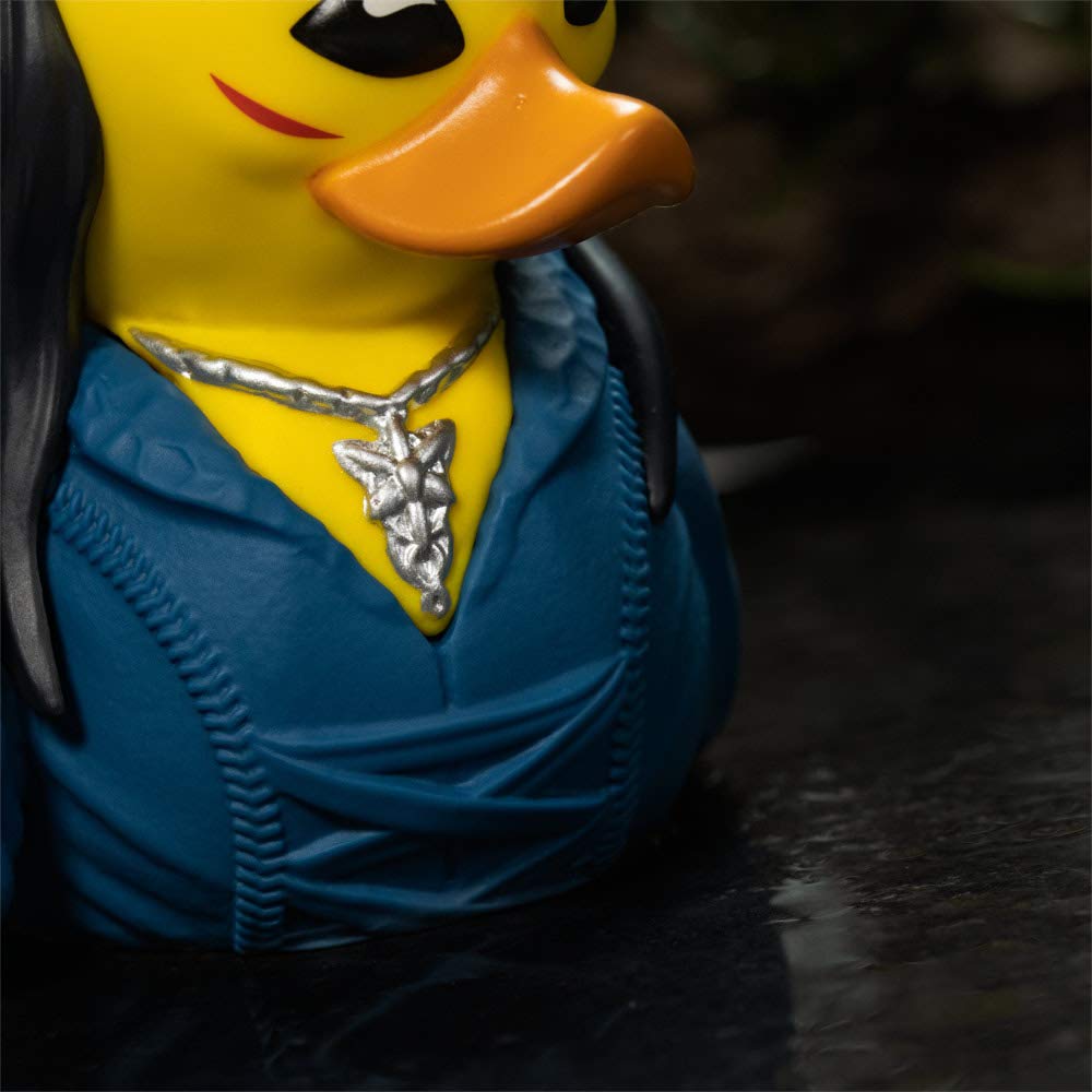 TUBBZ Arwen duck on car dashboard, adds Lord of the Rings flair