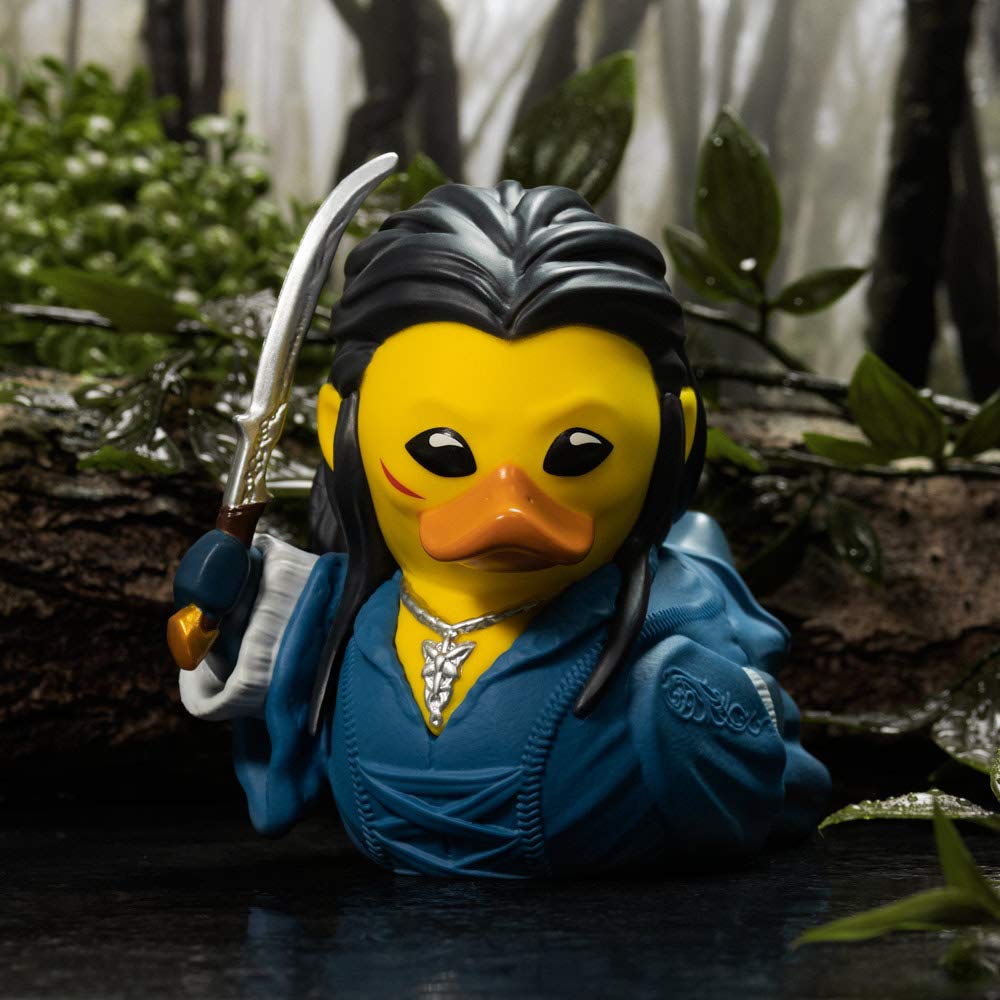 TUBBZ Arwen duck figure on a shelf adding LOTR charm