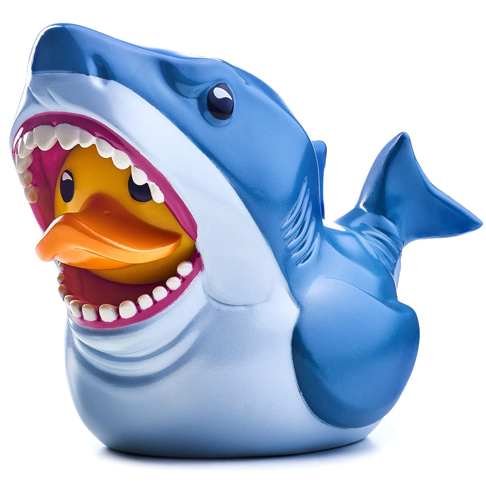 TUBBZ Bruce the Shark figure outside the box, ideal for desk display.