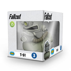 TUBBZ boxed edition T-51 figure in the display box with Fallout-inspired graphics.