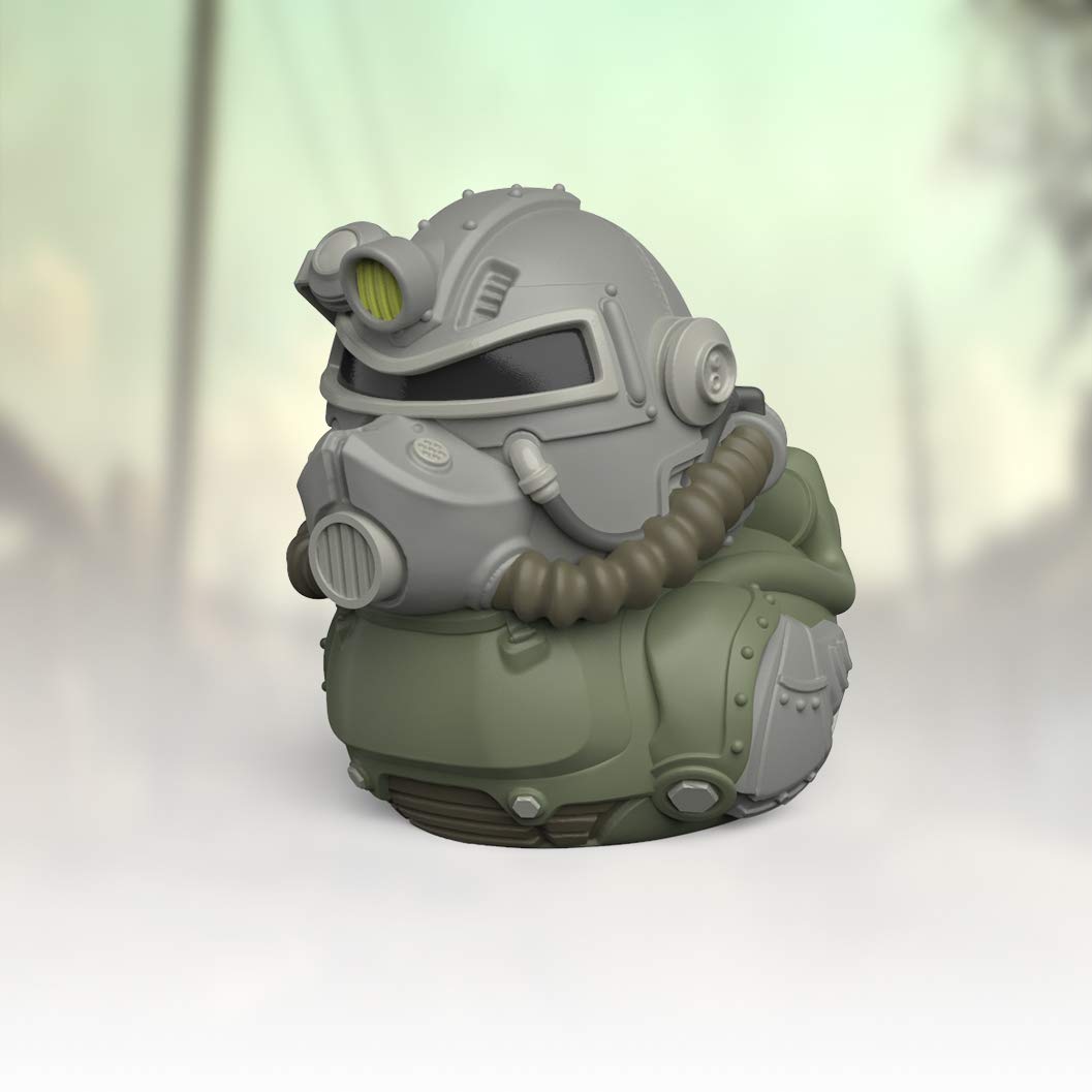 TUBBZ boxed edition T-51 figure posed on a desk for a collectible vignette.