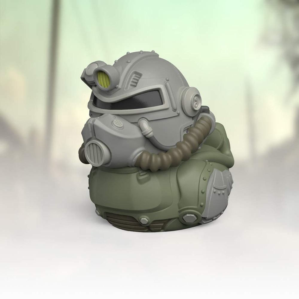 TUBBZ boxed edition T-51 figure posed on a desk for a collectible vignette.