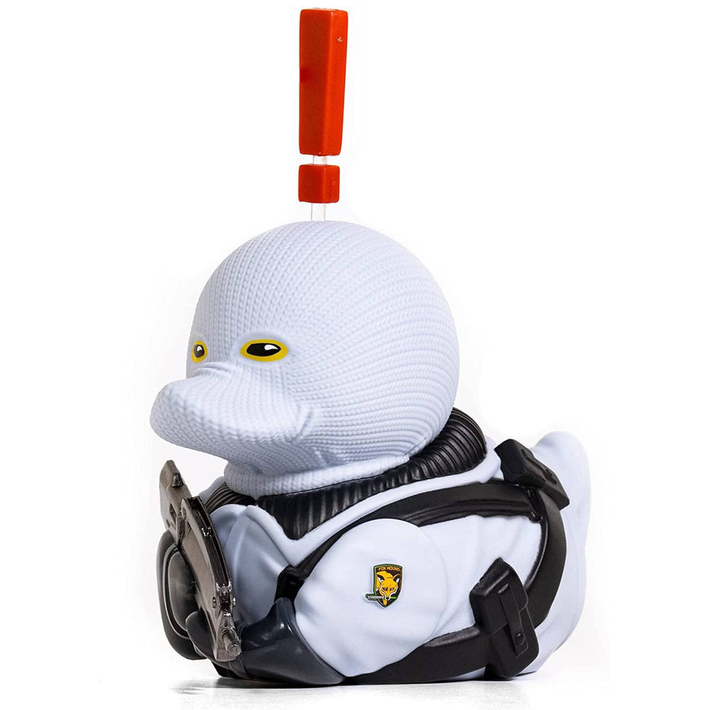 TUBBZ Genome Soldier duck near Metal Gear logo for authentic display