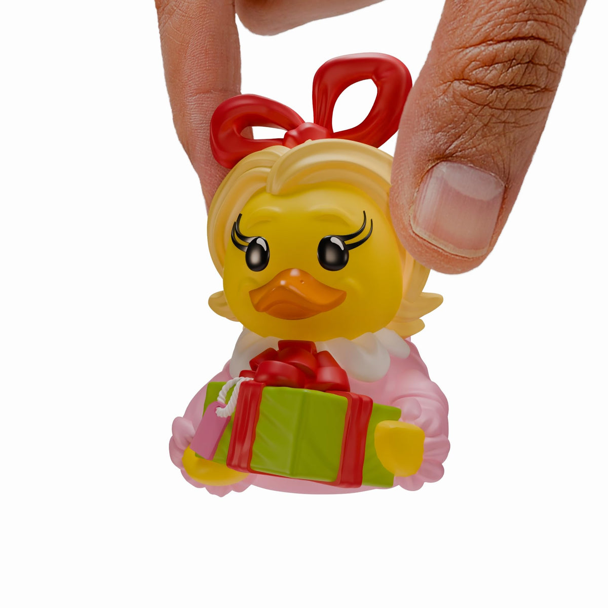 TUBBZ Grinch Cindy Lou duck in mini bath, perfect compact shelf display
