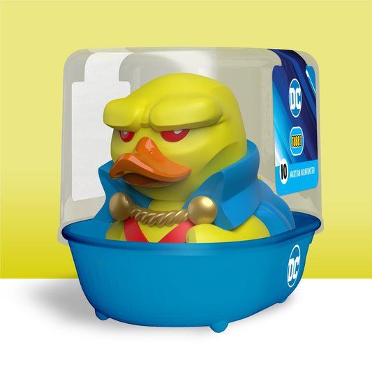 TUBBZ Martian Manhunter duck figure side view ideal for desk decor.