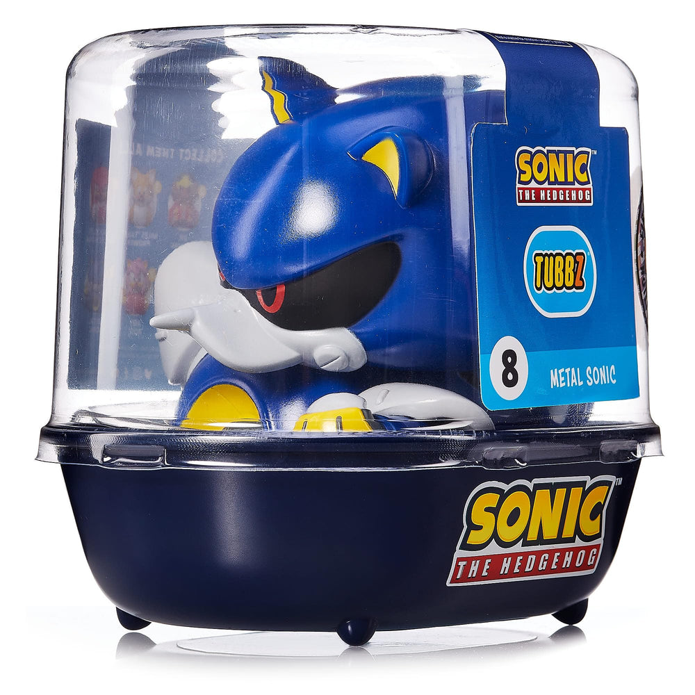 TUBBZ Metal Sonic duck figure outside tub, ready for desk or shelf showcase