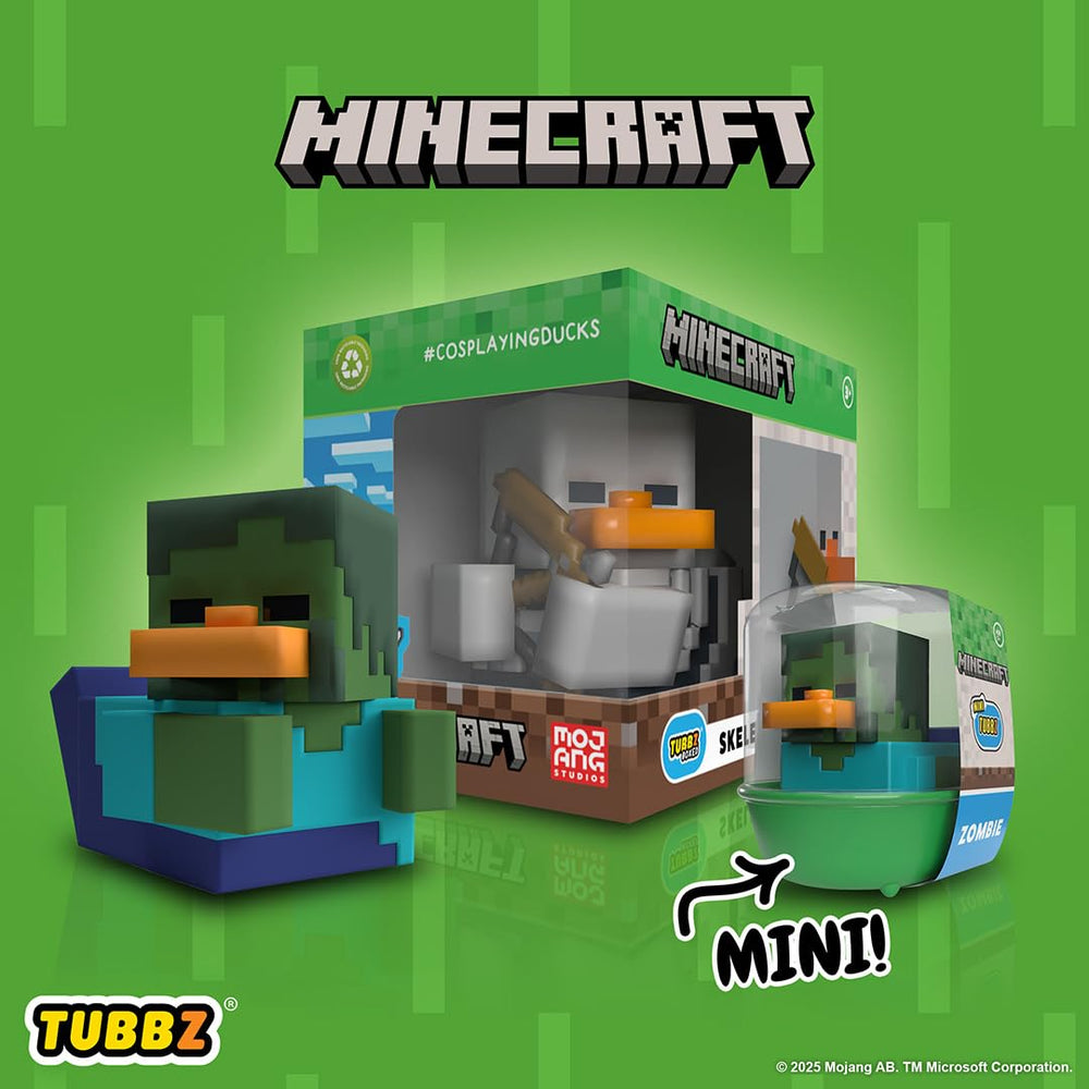 TUBBZ Minecraft Zombie mini duck collectible for fans and jeep ducking fun