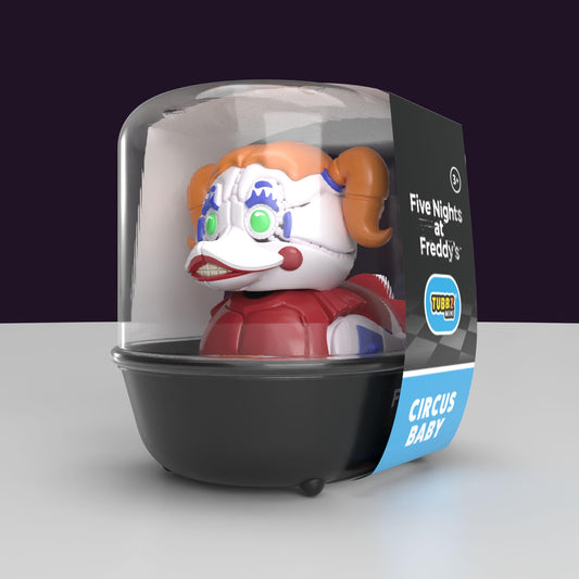 TUBBZ Mini Circus Baby duck packaging with FNAF logo, perfect for display.