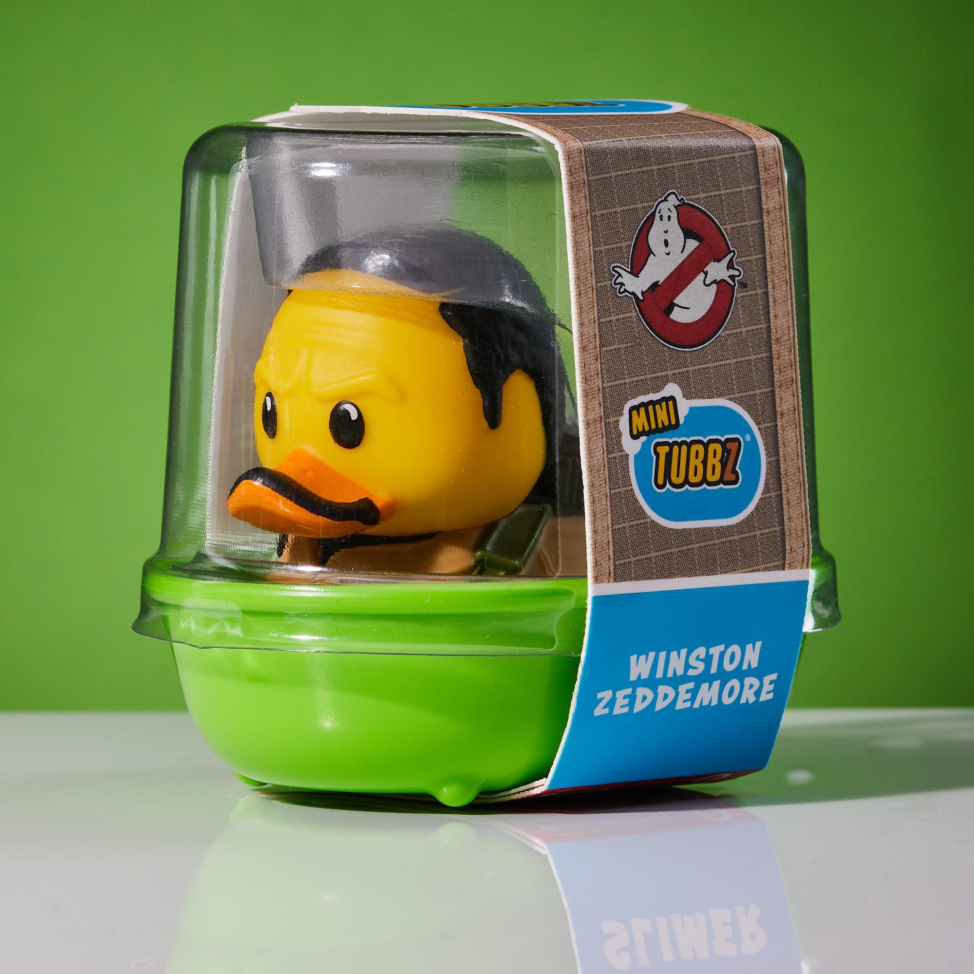 TUBBZ Winston Zeddemore duck packaging with Ghostbusters logo for shelf display