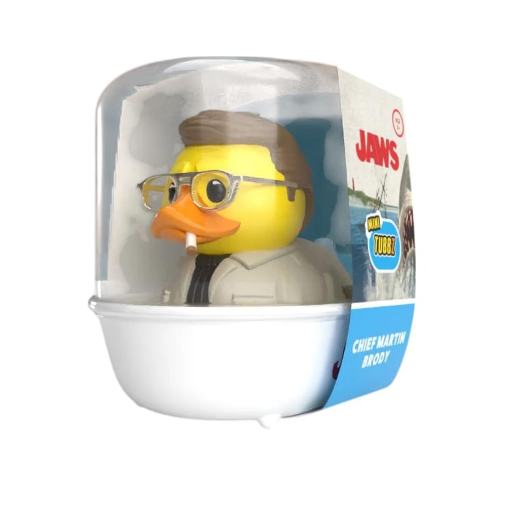 TUBBZ Jaws Martin Brody duck shows collectible charm for desk display.