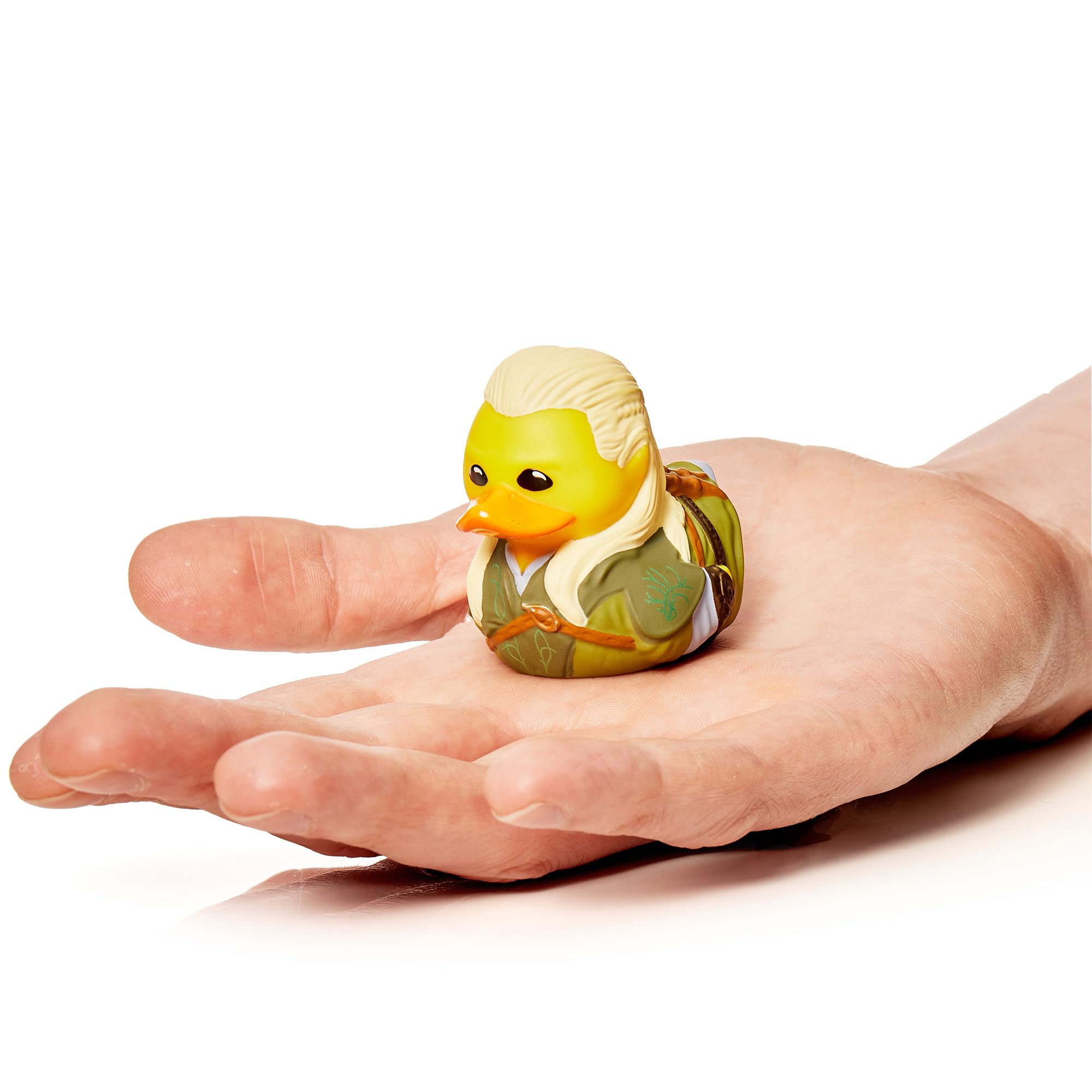 TUBBZ Mini Legolas duck in a bath tub ideal shelf display for LOTR fans.