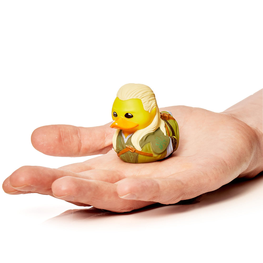 TUBBZ Mini Legolas duck in a bath tub ideal shelf display for LOTR fans.