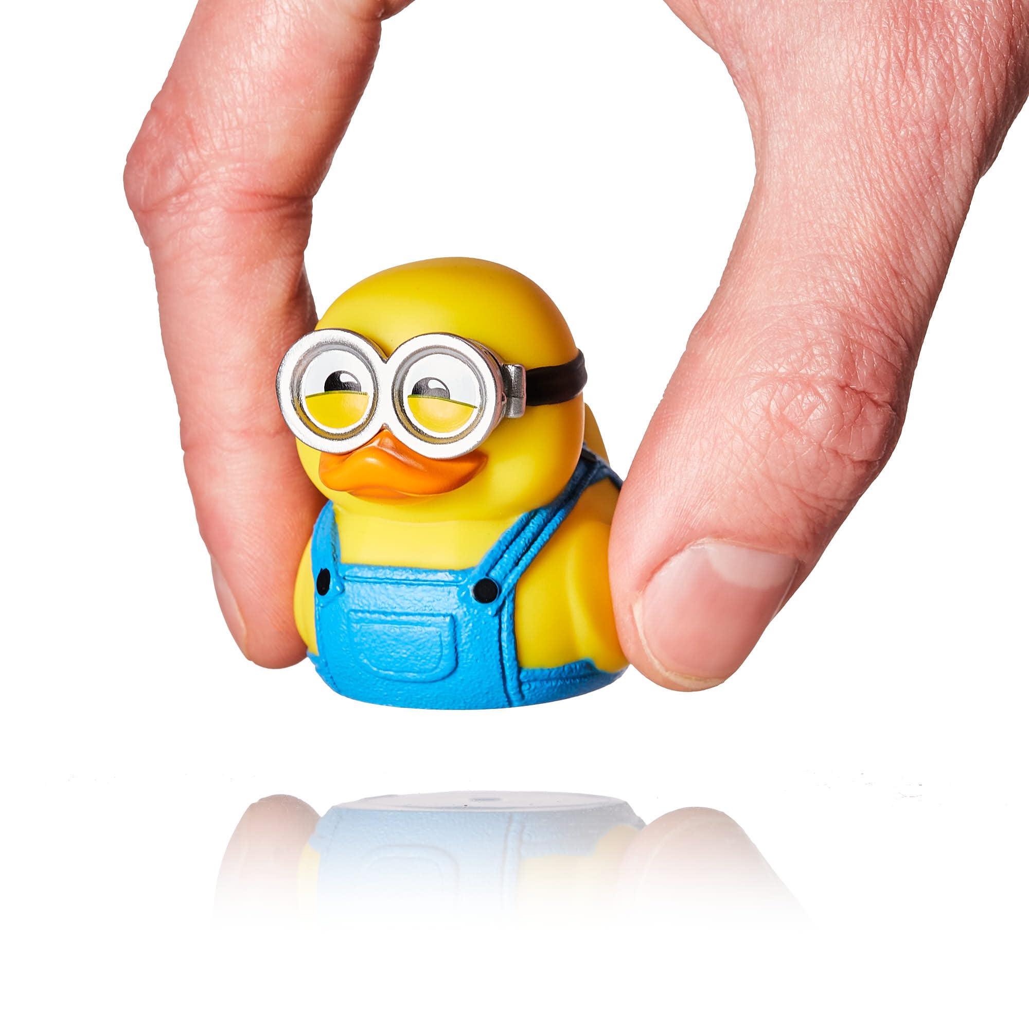 TUBBZ Mini Bob Cosplaying Duck on shelf enhances Minions fan decor