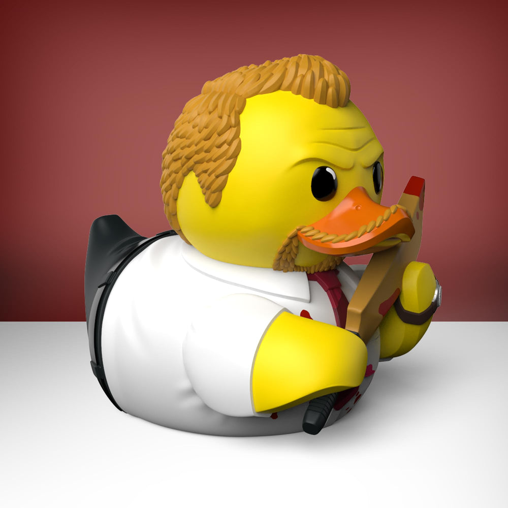 9 cm Shaun duck figure in tub display, ideal desk companion