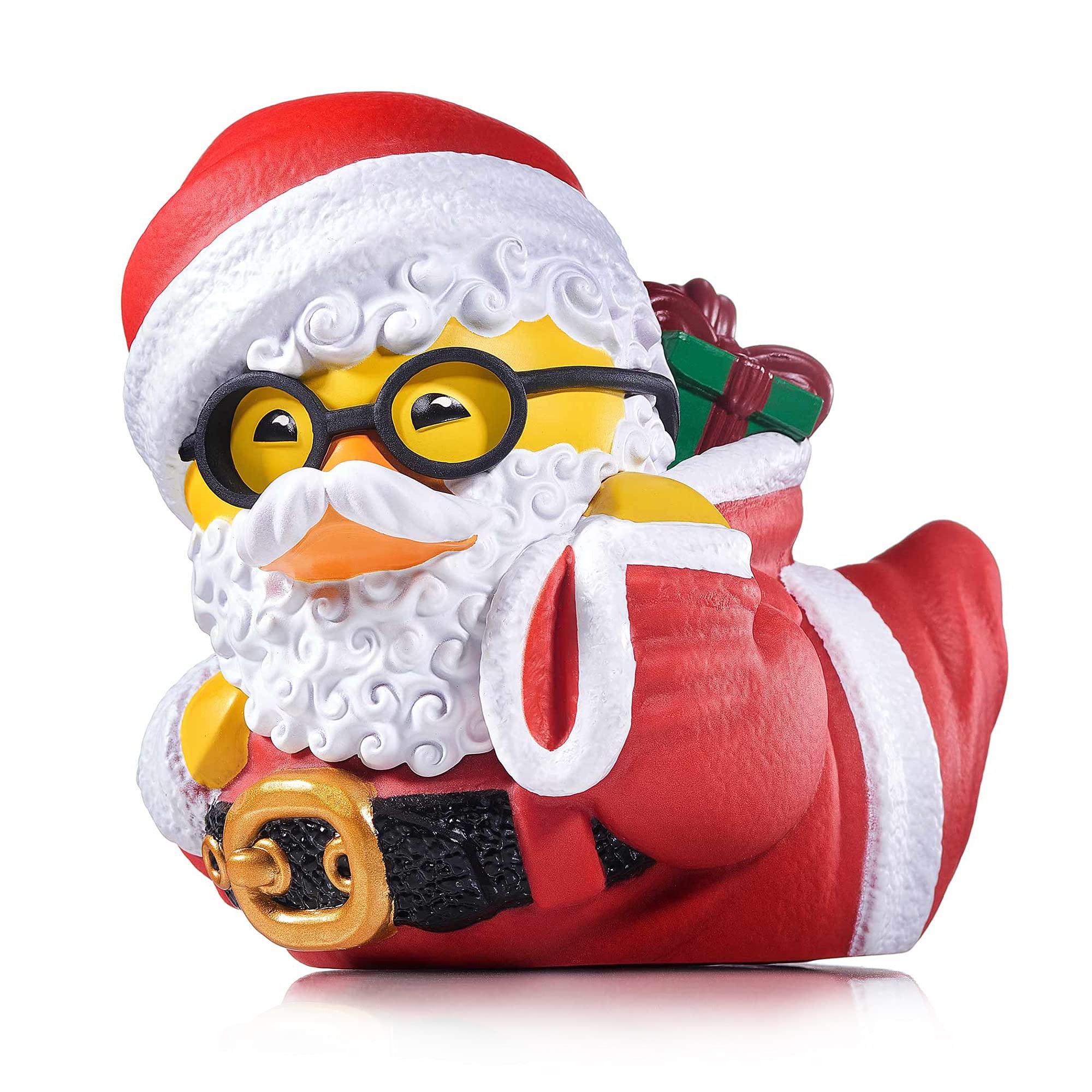 TUBBZ Santa duck outside tub display adds festive shelf charm.