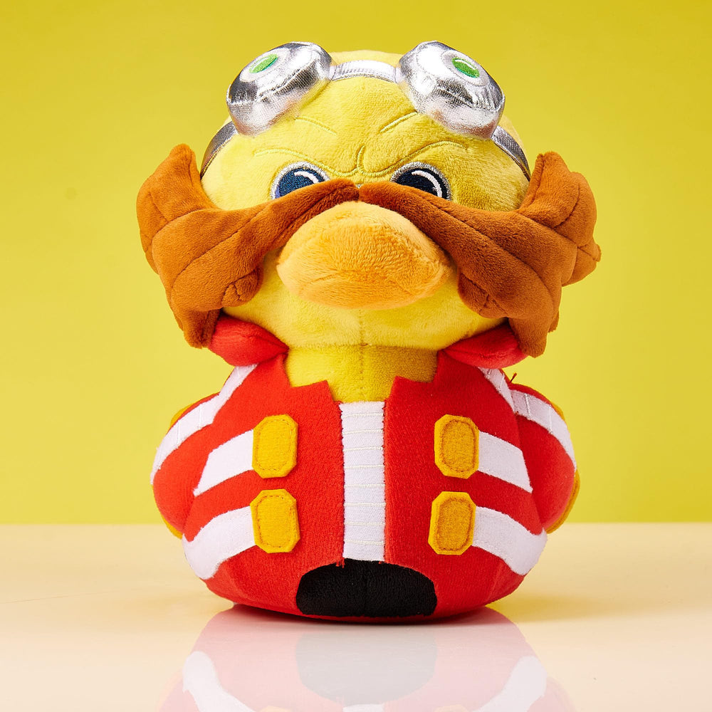 Close-up of soft fabric and stitching on the Dr Eggman plush.