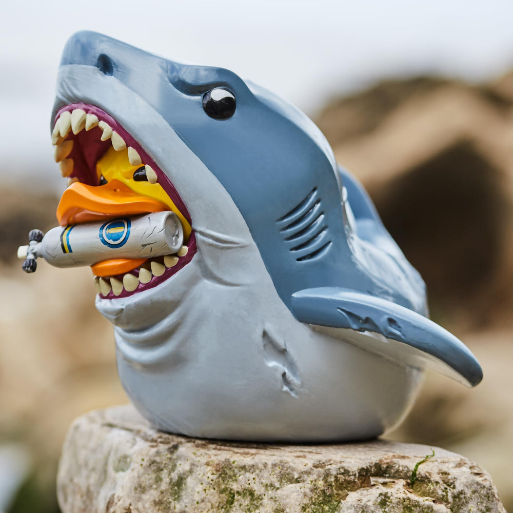 TUBBZ XL Bruce the Shark duck inspires display setups for movie fans