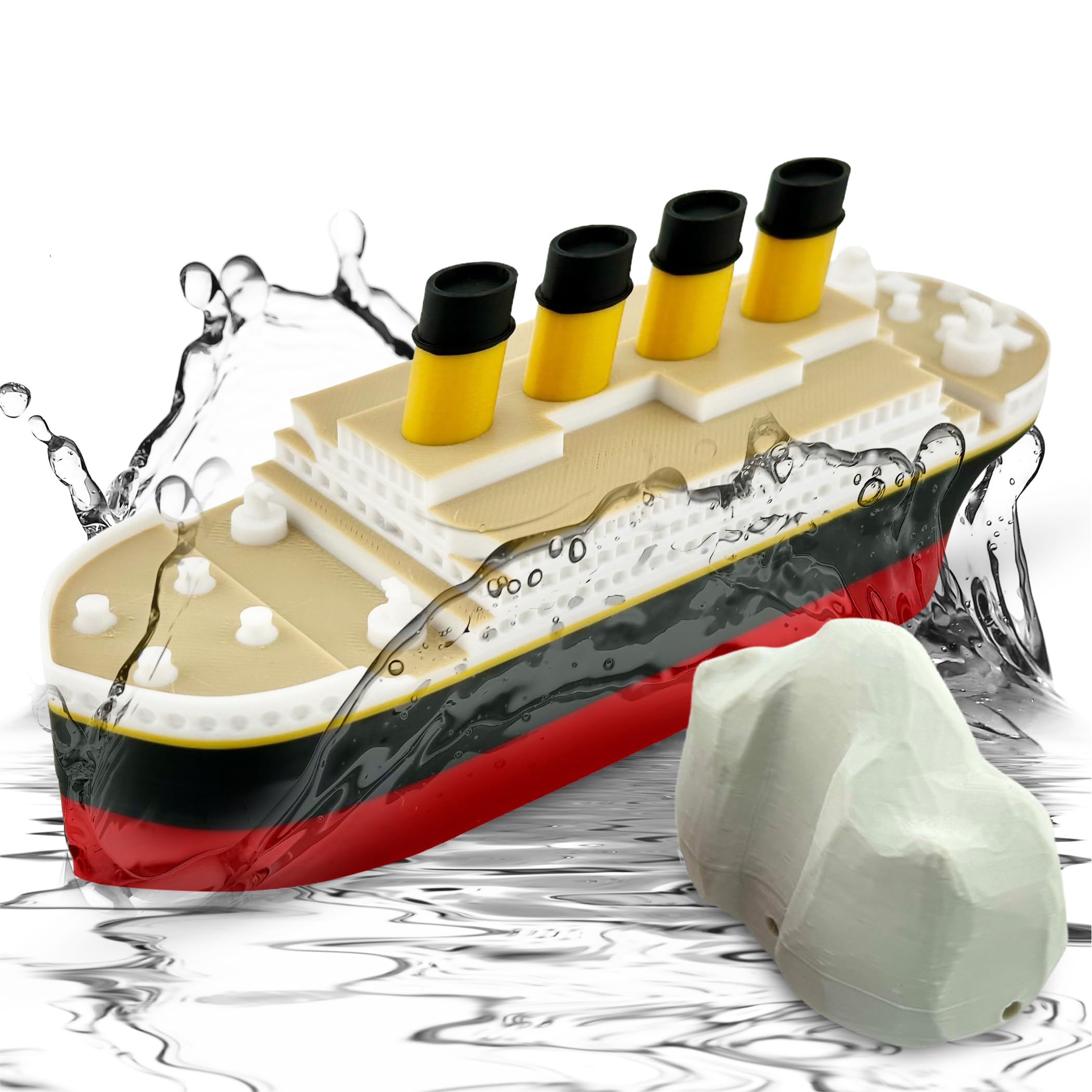 TUBTASTIC Titanic floating in bath for splashy water play.