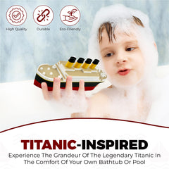 TUBTASTIC Titanic floating in pool for mini maritime adventures.