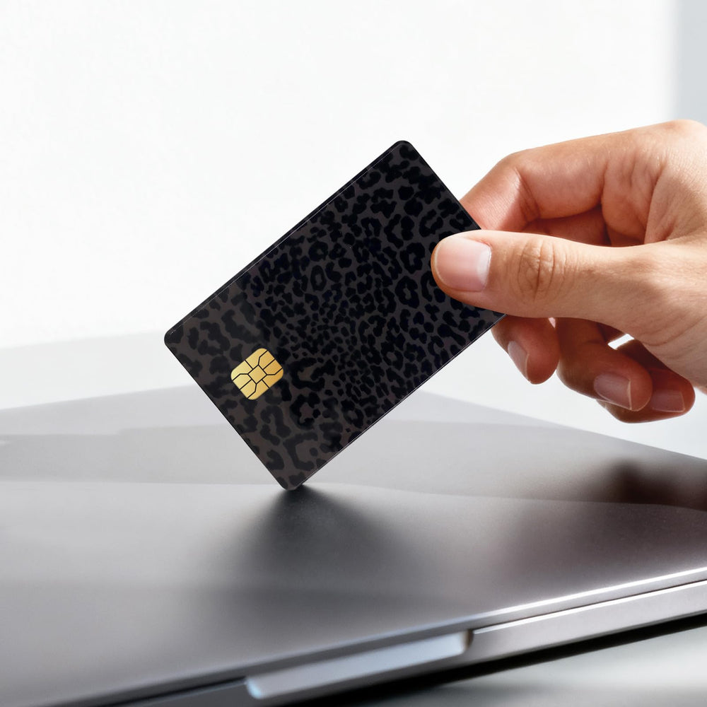 TUCEWP gift-set packaging showcases four leopard skin card skins.